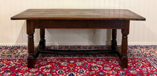 Load image into Gallery viewer, Antique English Country Farm Dining Breakfast Table Farmhouse 75" Wide Oak 19thC