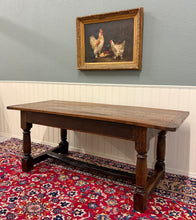 Load image into Gallery viewer, Antique English Country Farm Dining Breakfast Table Farmhouse 75" Wide Oak 19thC