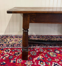 Load image into Gallery viewer, Antique English Country Farm Dining Breakfast Table Farmhouse 75" Wide Oak 19thC