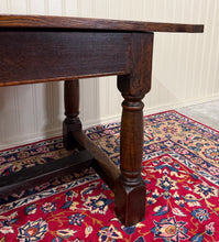 Load image into Gallery viewer, Antique English Country Farm Dining Breakfast Table Farmhouse 75" Wide Oak 19thC