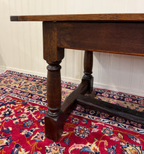 Load image into Gallery viewer, Antique English Country Farm Dining Breakfast Table Farmhouse 75" Wide Oak 19thC