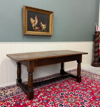 Load image into Gallery viewer, Antique English Country Farm Dining Breakfast Table Farmhouse 75" Wide Oak 19thC