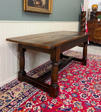Load image into Gallery viewer, Antique English Country Farm Dining Breakfast Table Farmhouse 75" Wide Oak 19thC