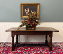 Load image into Gallery viewer, Antique English Country Farm Dining Breakfast Table Farmhouse 75" Wide Oak 19thC