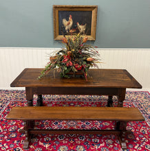 Load image into Gallery viewer, Antique English Country Farm Dining Breakfast Table Farmhouse 75" Wide Oak 19thC