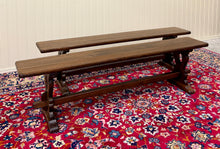Load image into Gallery viewer, Antique French Farmhouse Benches Banquette Seating Pair Window Seats
