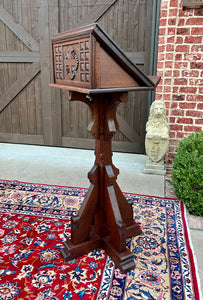 Antique English Oak Christian Gothic Lectern Bible Stand Oak 19th C