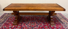 Load image into Gallery viewer, Antique French Country Farm Dining Table Farmhouse Trestle Base Honey Oak