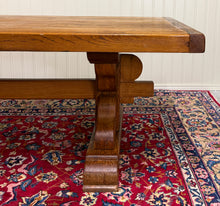 Load image into Gallery viewer, Antique French Country Farm Dining Table Farmhouse Trestle Base Honey Oak