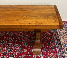Load image into Gallery viewer, Antique French Country Farm Dining Table Farmhouse Trestle Base Honey Oak