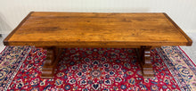 Load image into Gallery viewer, Antique French Country Farm Dining Table Farmhouse Trestle Base Honey Oak