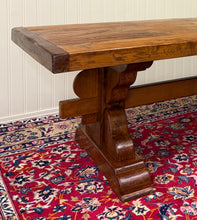 Load image into Gallery viewer, Antique French Country Farm Dining Table Farmhouse Trestle Base Honey Oak