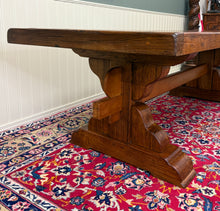 Load image into Gallery viewer, Antique French Country Farm Dining Table Farmhouse Trestle Base Honey Oak