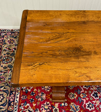 Load image into Gallery viewer, Antique French Country Farm Dining Table Farmhouse Trestle Base Honey Oak