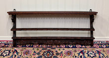 Load image into Gallery viewer, Antique English Carved Oak Plate Rack Lions Wall Shelf