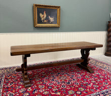 Load image into Gallery viewer, Antique French Country Farm Dining Table Farmhouse Trestle Base Oak 87"W