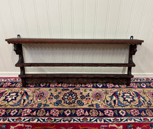 Load image into Gallery viewer, Antique English Carved Oak Plate Rack Lions Wall Shelf
