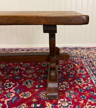 Load image into Gallery viewer, Antique French Country Farm Dining Table Farmhouse Trestle Base Oak 87"W