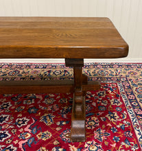 Load image into Gallery viewer, Antique French Country Farm Dining Table Farmhouse Trestle Base Oak 87"W