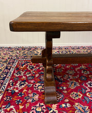 Load image into Gallery viewer, Antique French Country Farm Dining Table Farmhouse Trestle Base Oak 87"W