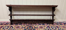 Load image into Gallery viewer, Antique English Carved Oak Plate Rack Lions Wall Shelf