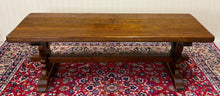 Load image into Gallery viewer, Antique French Country Farm Dining Table Farmhouse Trestle Base Oak 87"W