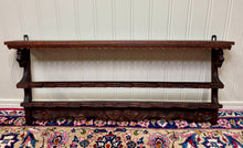 Load image into Gallery viewer, Antique English Carved Oak Plate Rack Lions Wall Shelf