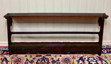 Load image into Gallery viewer, Antique English Carved Oak Plate Rack Lions Wall Shelf