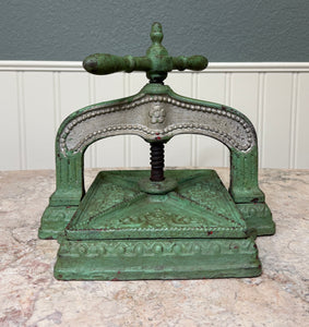 Antique Victorian Cast Iron Bookbinding Press Screw Nipping Press