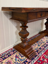 Load image into Gallery viewer, Antique French Flip Top Envelope Library Table Console Sofa Entry Table Oak