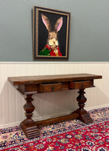 Load image into Gallery viewer, Antique French Flip Top Envelope Library Table Console Sofa Entry Table Oak