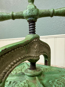Antique Victorian Cast Iron Bookbinding Press Screw Nipping Press