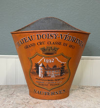 Load image into Gallery viewer, Antique French Zinc Grape Hod Wine Cellar Harvest Bucket Basket Planter c. 1900