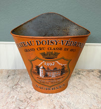 Load image into Gallery viewer, Antique French Zinc Grape Hod Wine Cellar Harvest Bucket Basket Planter c. 1900