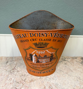Antique French Zinc Grape Hod Wine Cellar Harvest Bucket Basket Planter c. 1900