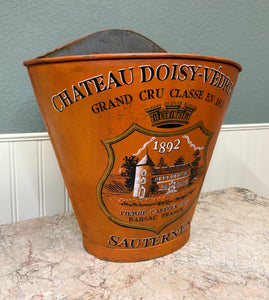 Antique French Zinc Grape Hod Wine Cellar Harvest Bucket Basket Planter c. 1900