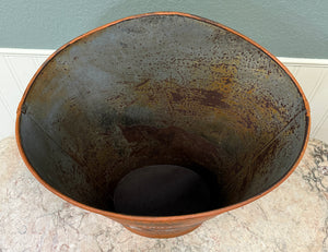 Antique French Zinc Grape Hod Wine Cellar Harvest Bucket Basket Planter c. 1900