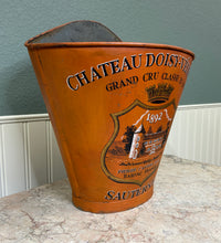 Load image into Gallery viewer, Antique French Zinc Grape Hod Wine Cellar Harvest Bucket Basket Planter c. 1900