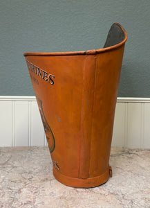 Antique French Zinc Grape Hod Wine Cellar Harvest Bucket Basket Planter c. 1900