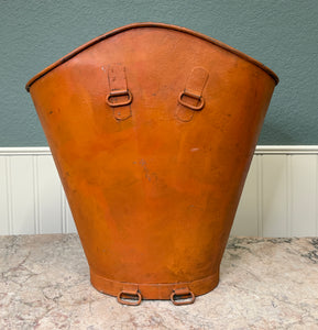 Antique French Zinc Grape Hod Wine Cellar Harvest Bucket Basket Planter c. 1900