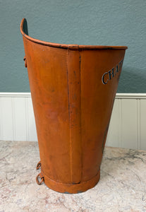 Antique French Zinc Grape Hod Wine Cellar Harvest Bucket Basket Planter c. 1900