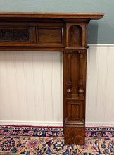Load image into Gallery viewer, Antique English Fireplace Mantel Surround Renaissance Revival Oak c.1920s-30s