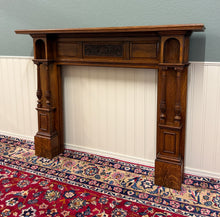 Load image into Gallery viewer, Antique English Fireplace Mantel Surround Renaissance Revival Oak c.1920s-30s