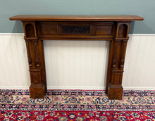 Load image into Gallery viewer, Antique English Fireplace Mantel Surround Renaissance Revival Oak c.1920s-30s