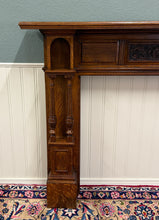 Load image into Gallery viewer, Antique English Fireplace Mantel Surround Renaissance Revival Oak c.1920s-30s