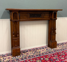 Load image into Gallery viewer, Antique English Fireplace Mantel Surround Renaissance Revival Oak c.1920s-30s