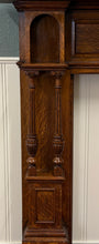 Load image into Gallery viewer, Antique English Fireplace Mantel Surround Renaissance Revival Oak c.1920s-30s