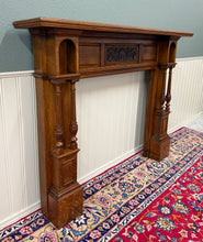Load image into Gallery viewer, Antique English Fireplace Mantel Surround Renaissance Revival Oak c.1920s-30s