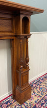 Load image into Gallery viewer, Antique English Fireplace Mantel Surround Renaissance Revival Oak c.1920s-30s