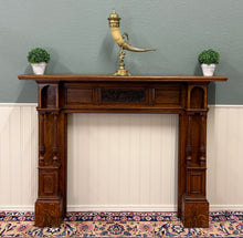 Load image into Gallery viewer, Antique English Fireplace Mantel Surround Renaissance Revival Oak c.1920s-30s